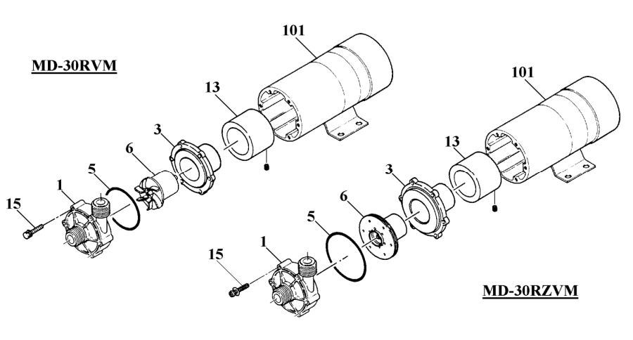 Spare parts Iwaki MD-30RZV(M)