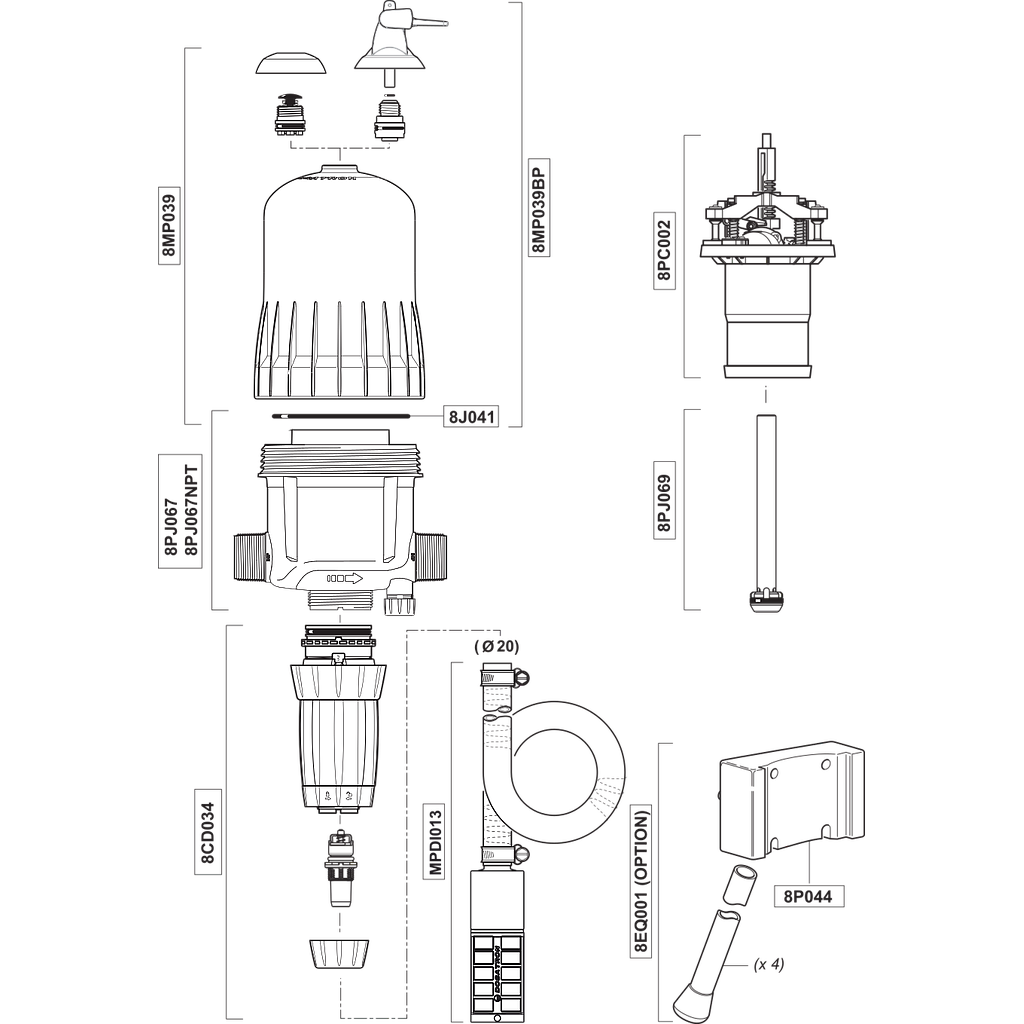 Piezas de recambio para Dosatron D8RE5