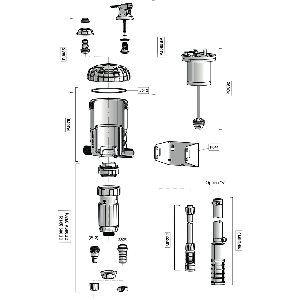 Piezas de recambio para Dosatron D25RE10